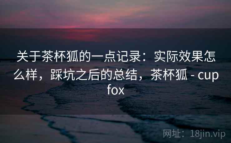 关于茶杯狐的一点记录:实际效果怎么样,踩坑之后的总结,茶杯狐 - cupfox