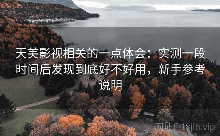 天美影视相关的一点体会:实测一段时间后发现到底好不好用,新手参考说明